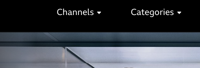 A button labelled Channels with an arrow icon alongside indicating it is closed.