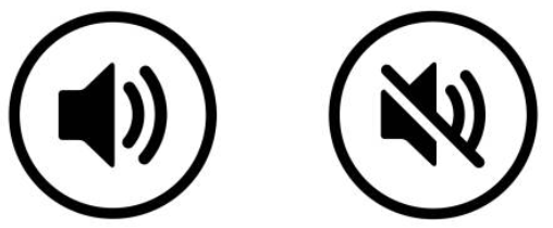 A sound button with two states, one pressed and one not pressed