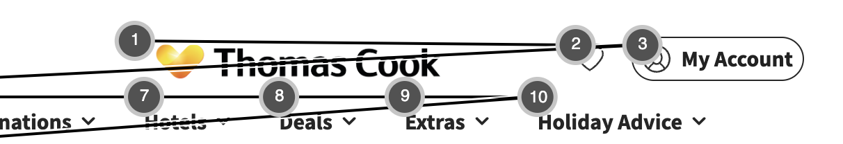 The same navigation now shows the focus overlay indicating that the My Account link is included in the focus order.