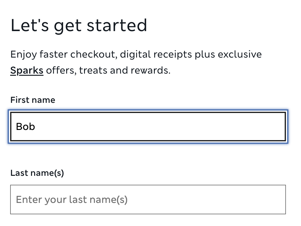 Two text inputs. The first has the cusor active and is visually different from the second as it has a more prominent border treatment.