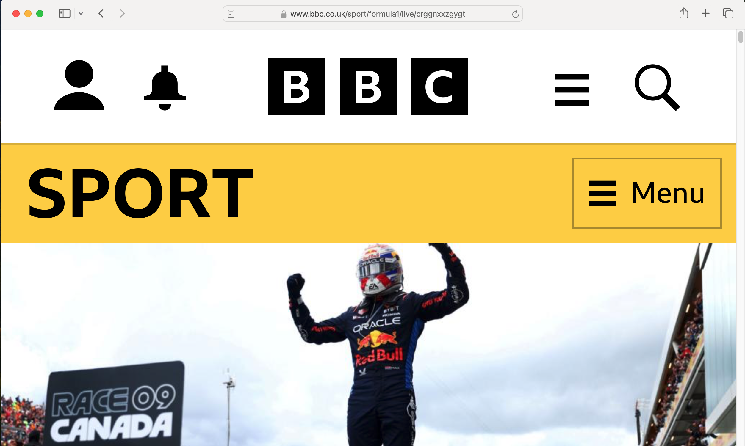 A website on a desktop browser. The page has been zoomed and is showing the mobile layout.