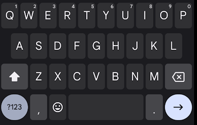 Android virtual keyboard showing letter-prioritised input