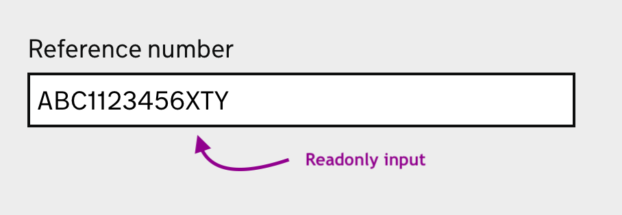 A readonly input with a value set. It looks identical to a standard input.