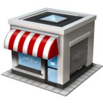 The Checkout app icon - a store with a red and white striped awning
