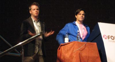 Florian Schmitt and Jeff Croft on stage