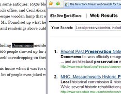 The lookup in action showing a popup over a highlighted term on the NY Times site